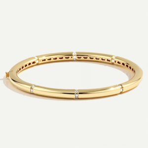 14 Ayar Altın Minimal Taşlı Kelepçe
