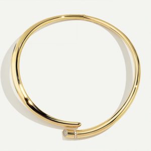 Alternative view of Vega 14 Ayar Altın Minimal Taşlı Choker Kolye